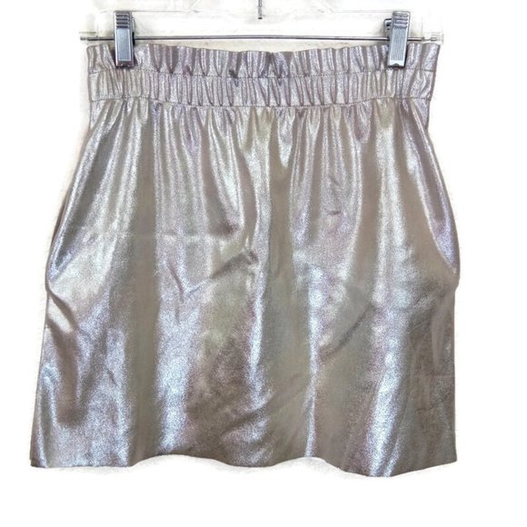ZARA Metallic Vegan Leather Elastic Mini Skirt S - Picture 5 of 12